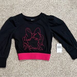 New with Tags NWT Disney Minnie Mouse Bow Puff Sleeve Long Sleeve Shirt Size 2